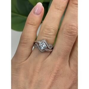 JWBR 925 Sterling Silver Topaz & Beryl Ring Size 7